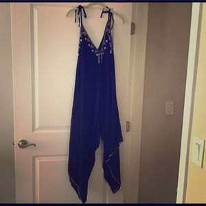 Harem pant jumpsuit with tie straps